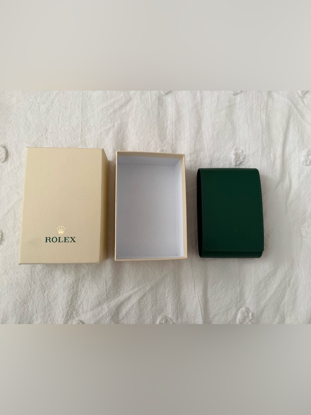 Rolex Dark Green Travel Watch Case With Cream Box Rolex Dark Green Travel Watch Case With Cream Box